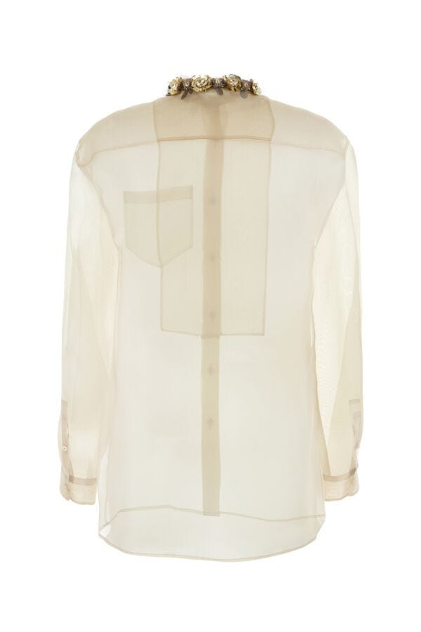 Prada Woman Sand Silk Shirt