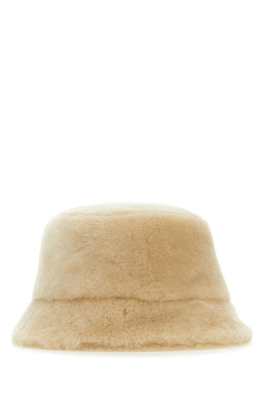 Prada Woman Beige Shearling Hat