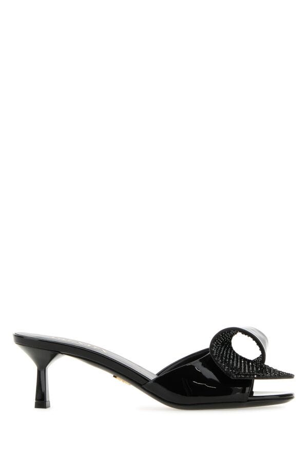 Prada Woman Black Leather Mules