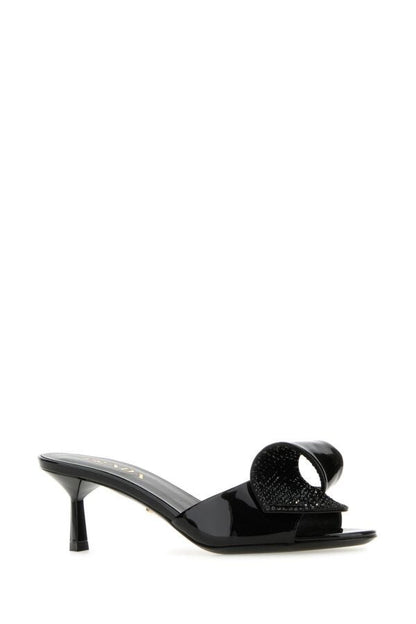 Prada Woman Black Leather Mules