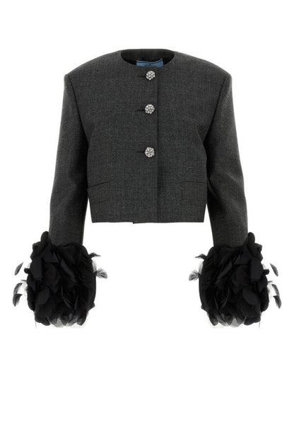 Prada Woman Dark Grey Wool Blazer