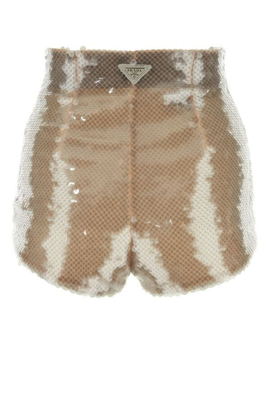 Prada Woman Embellished Tulle Shorts