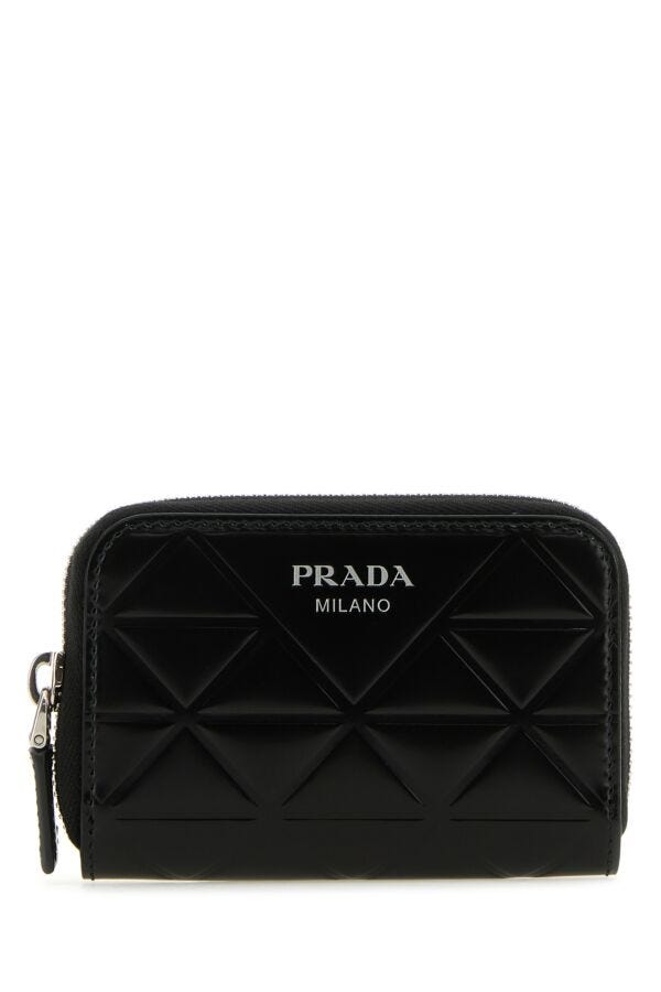 Prada Man Black Leather Coin Purse