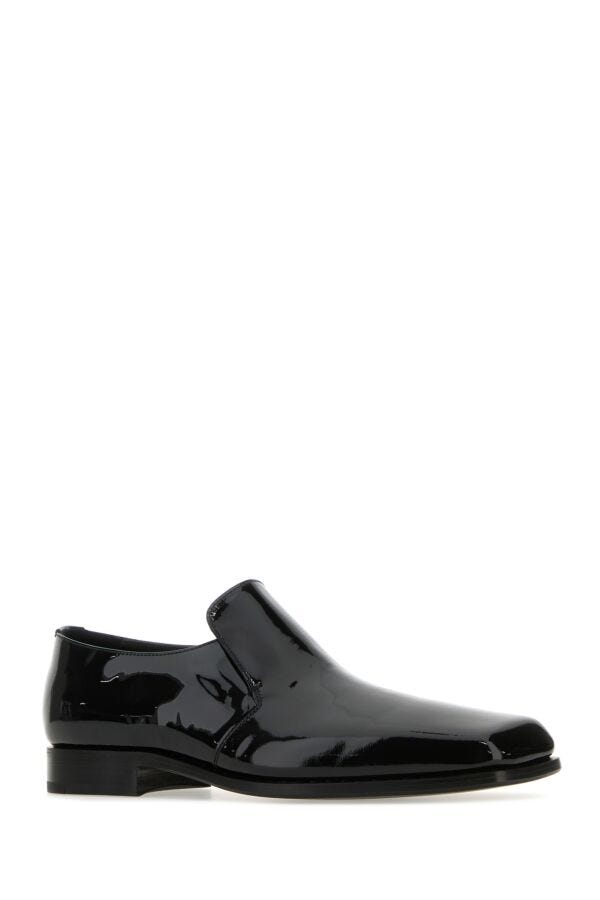 Prada Man Black Leather Slip Ons