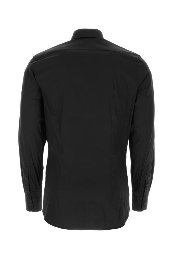 Prada Man Black Stretch Poplin Shirt