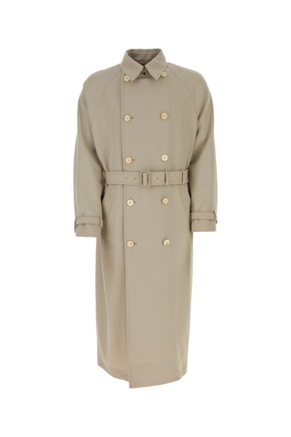 Prada Man Beige Gabardine Trench Coat