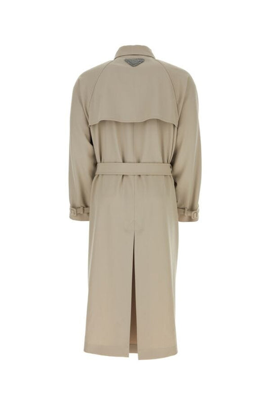 Prada Man Beige Gabardine Trench Coat