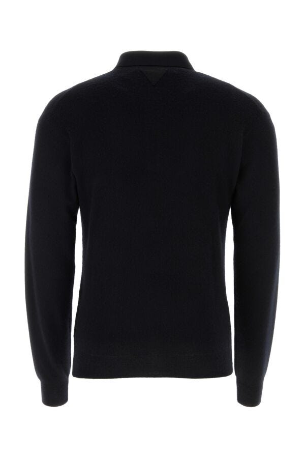 Prada Man Black Cashmere Blend Polo Shirt