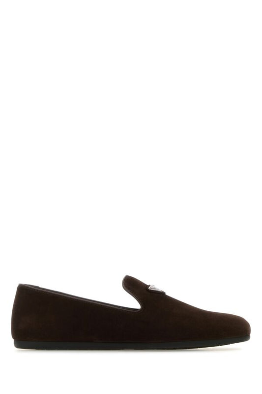 Prada Man Dark Brown Suede Loafers