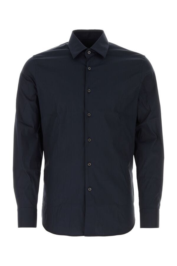 Prada Man Midnight Blue Stretch Poplin Shirt