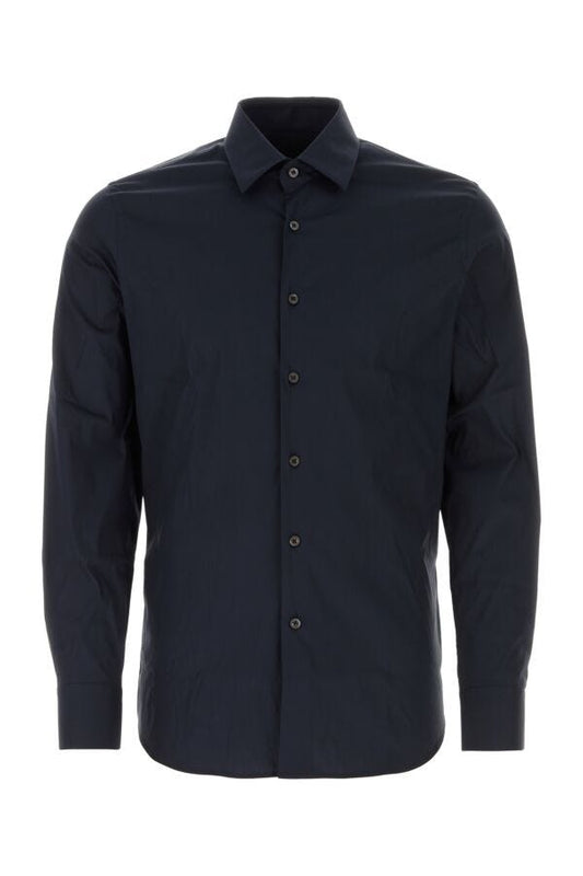 Prada Man Midnight Blue Stretch Poplin Shirt