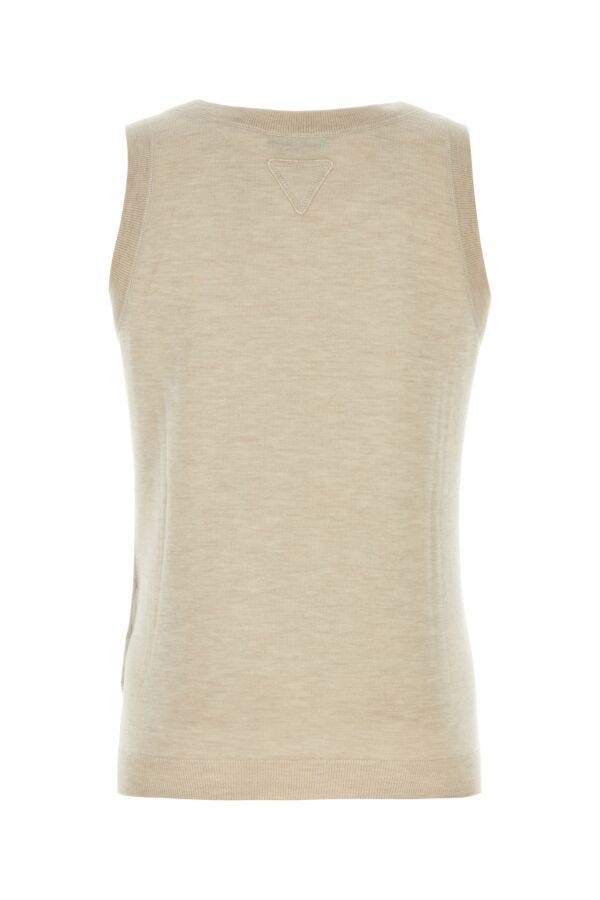 Prada Man Melange Sand Cashmere Tank Top