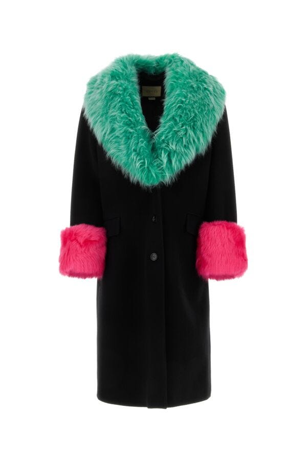 Gucci Woman Black Wool Blend Coat