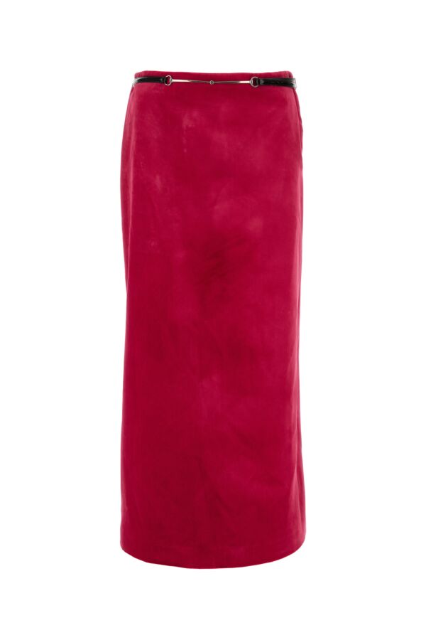 Gucci Woman Fuchsia Velvet Skirt