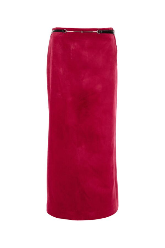 Gucci Woman Fuchsia Velvet Skirt