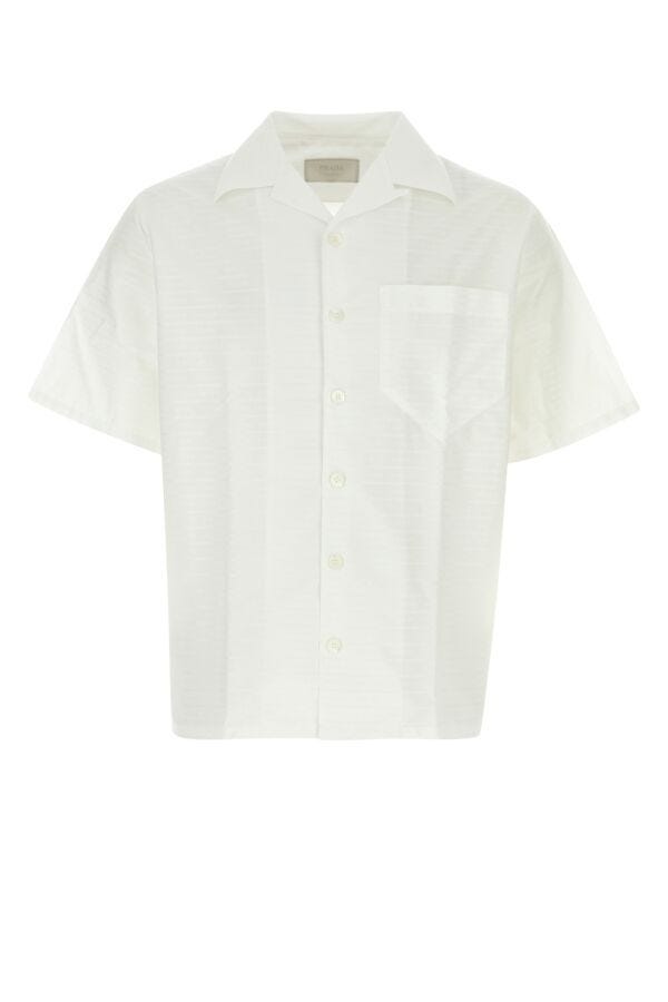 Prada Man Embroidered Poplin Shirt