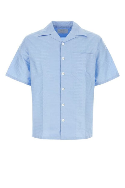 Prada Man Embroidered Poplin Shirt