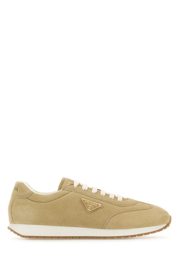 Prada Man Beige Suede Sneakers