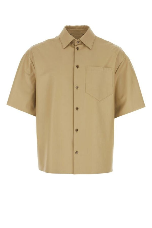 Prada Man Beige Leather Shirt