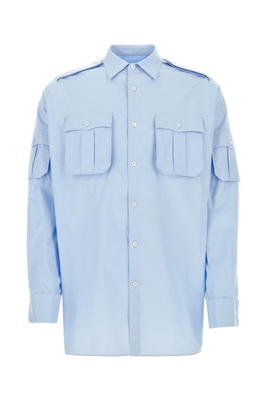 Prada Man Light-Blue Poplin Oversize Shirt