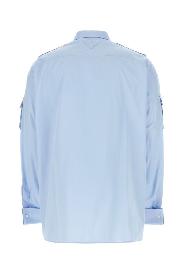 Prada Man Light-Blue Poplin Oversize Shirt