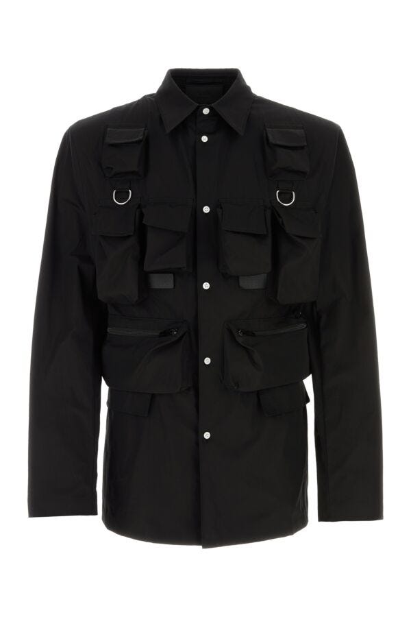 Prada Man Black Poplin Shirt