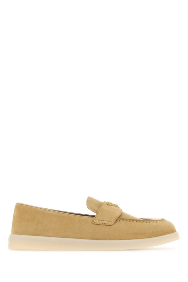 Prada Woman Beige Suede Loafers