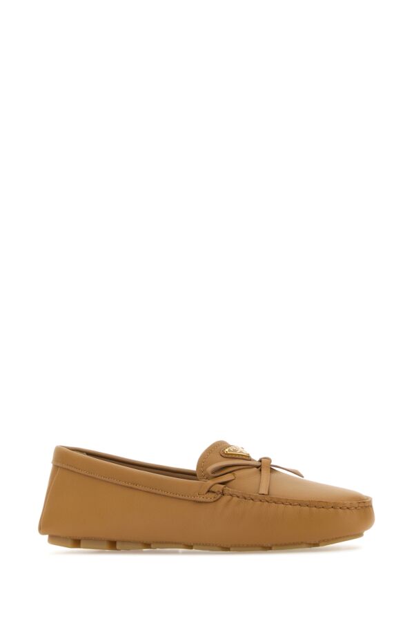 Prada Woman Caramel Leather Loafers