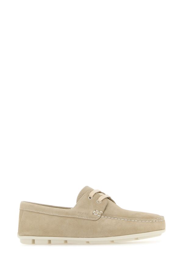 Prada Woman Sand Suede Driver Loafers