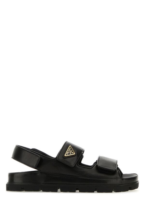 Prada Woman Black Nappa Leather Sandals