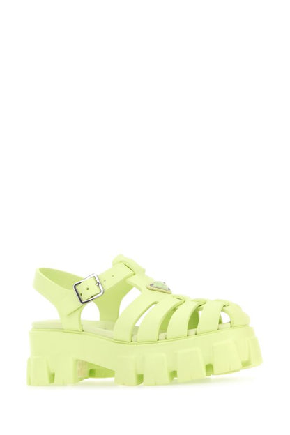 Prada Woman Pistachio Green Rubber Sandals