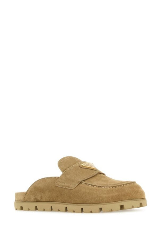 Prada Woman Cappuccino Suede Slippers