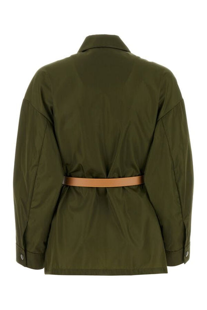 Prada Woman Olive Green Re-Nylon Overcoat