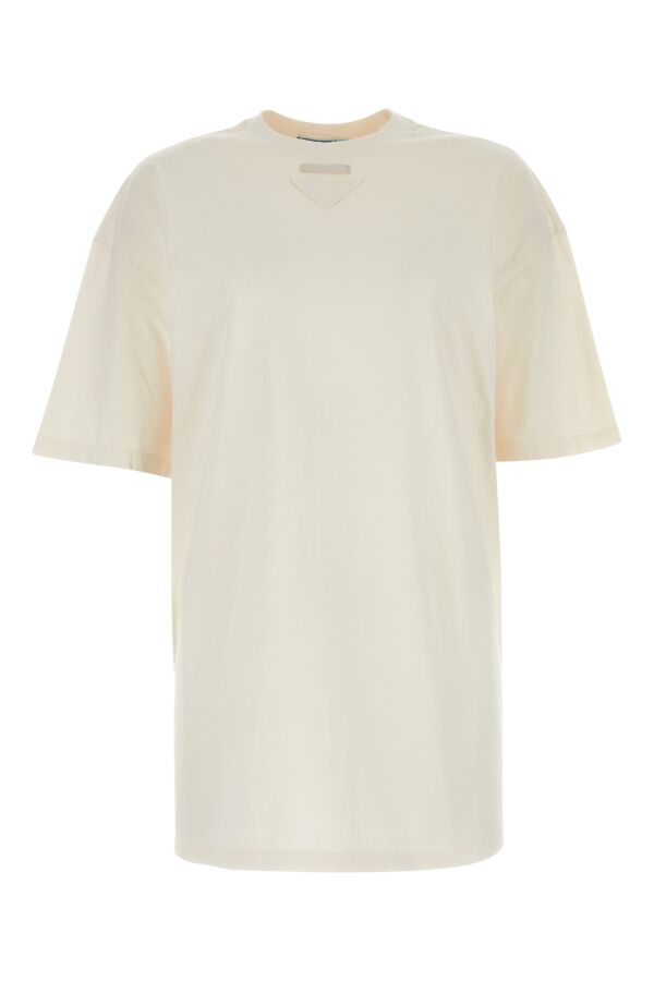 Prada Woman Ivory Jersey T-Shirt