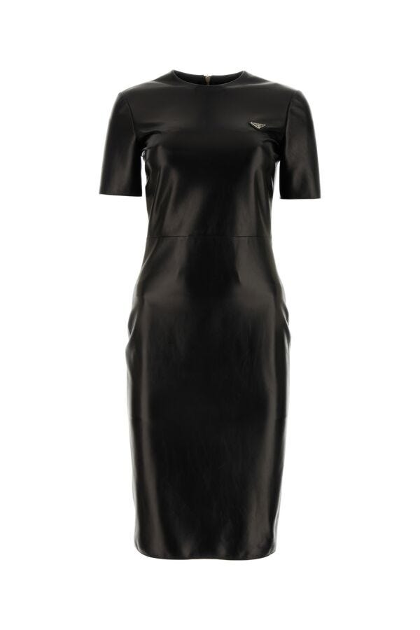 Prada Woman Black Nappa Leather Dress