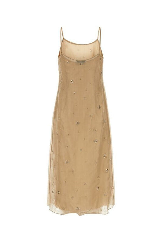 Prada Woman Beige Organza Dress