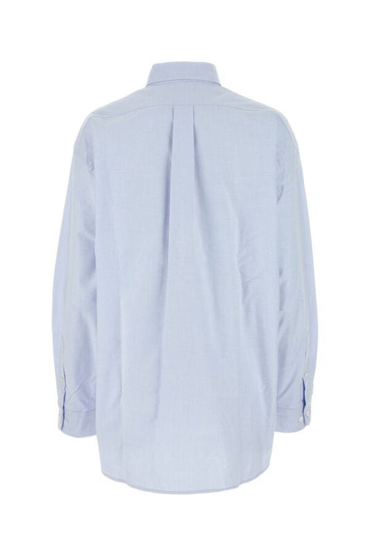 Prada Woman Light Blue Oxford Oversize Shirt