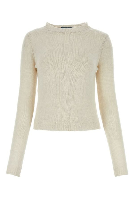 Prada Woman Chalk Cashmere Sweater