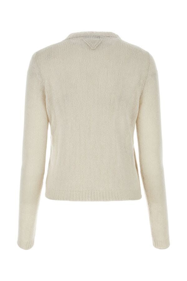 Prada Woman Chalk Cashmere Sweater