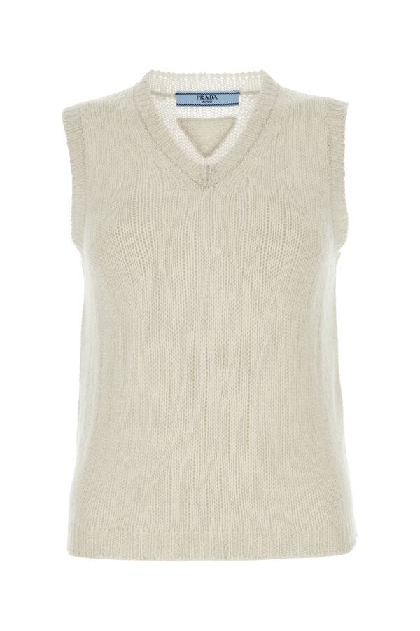 Prada Woman Chalk Cashmere Vest