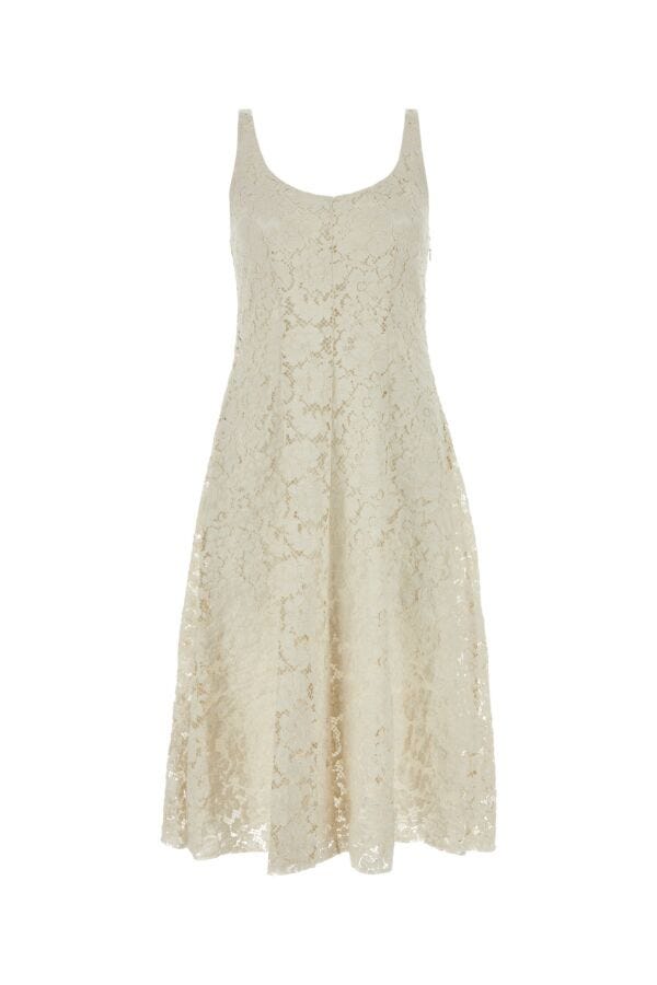 Prada Woman Ivory Lace Dress