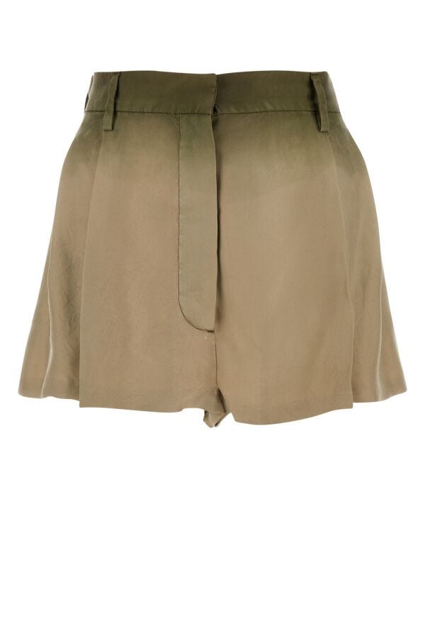 Prada Woman Sage Green Silk Shorts