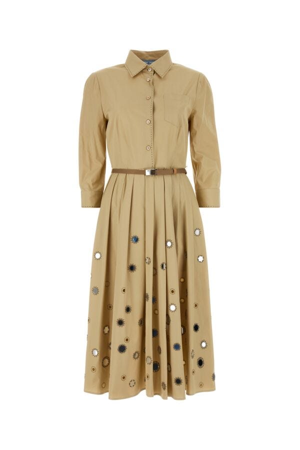 Prada Woman Beige Coton Shirt Dress