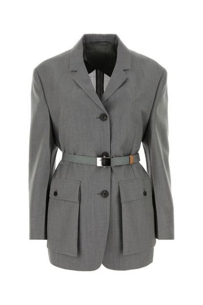 Prada Woman Grey Mohair Blend Blazer