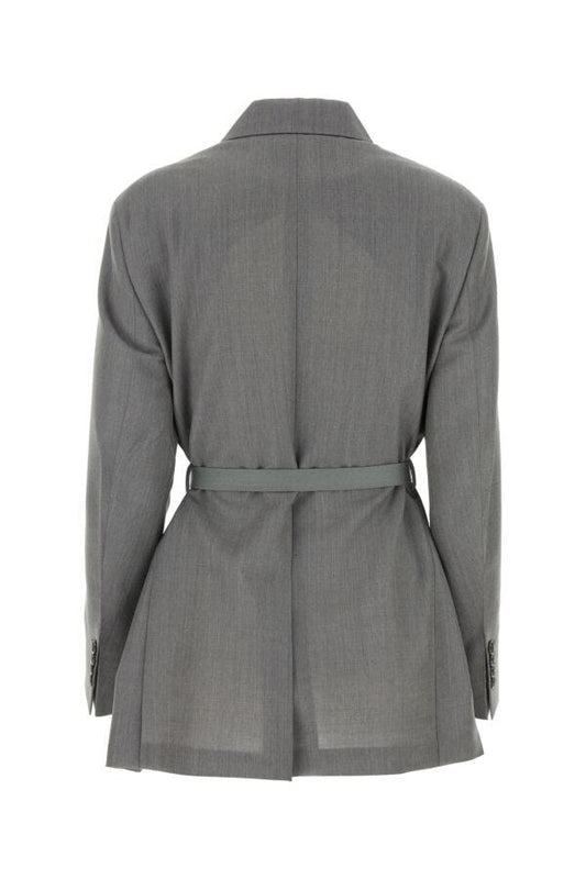 Prada Woman Grey Mohair Blend Blazer