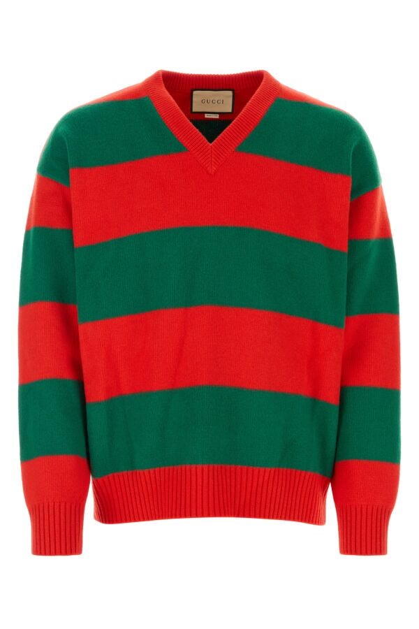 Gucci Man Embroidered Stretch Wool Blend Sweater