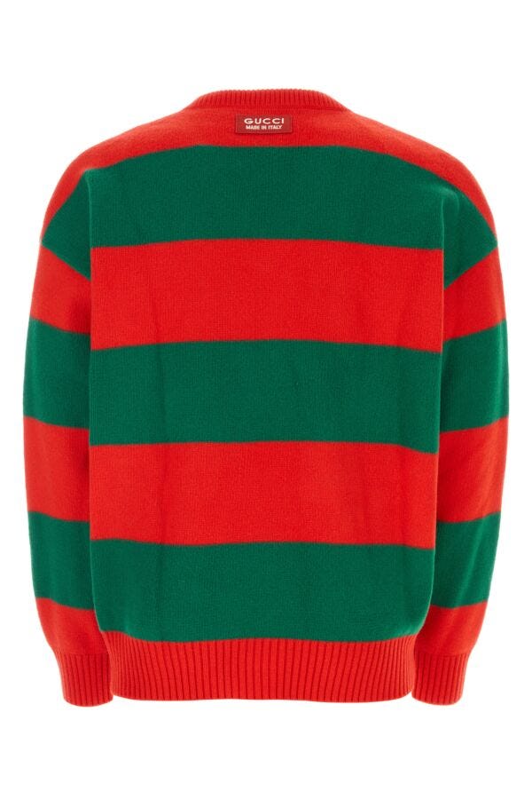 Gucci Man Embroidered Stretch Wool Blend Sweater