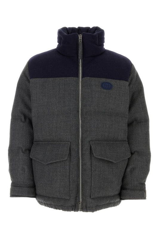 Gucci Man Dark Grey Wool Blend Down Jacket