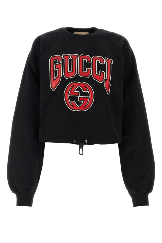 Gucci Woman Black Cotton Sweatshirt