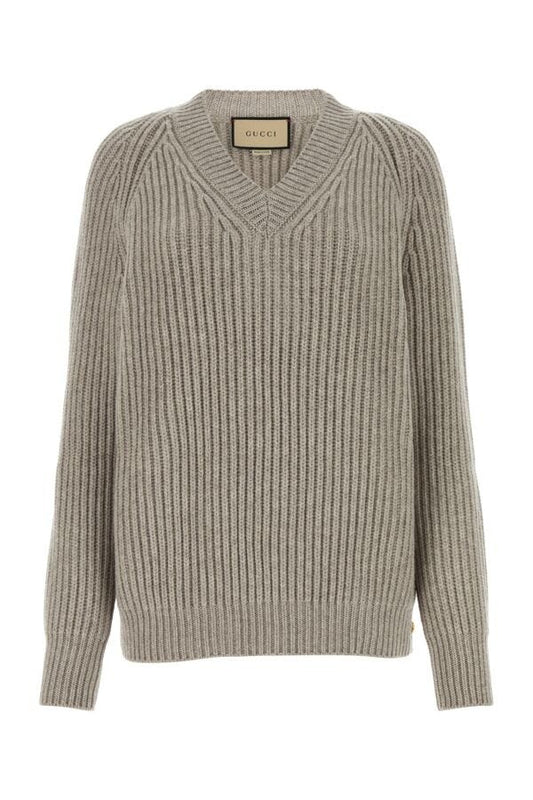 Gucci Woman Dove Grey Wool Sweater